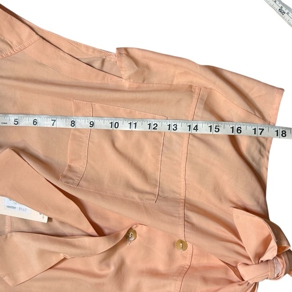 Pink Martini Kalina Top- Orange Tie Front Cropped Blouse- Size XS - Picture 11 of 11